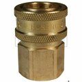 Dixon Straight Through Interchange Quick Connect Coupling, 1-1/4-11-1/2 Nominal, FNPT, Brass, Domestic 10EF10-B